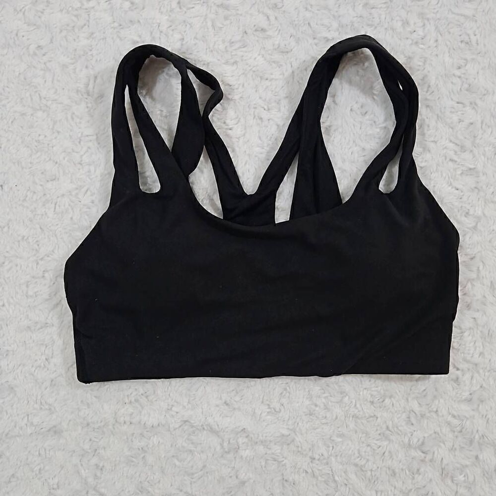 Athleta Asana Bra A-C black criss cross small sports bra Gym Workout Yoga